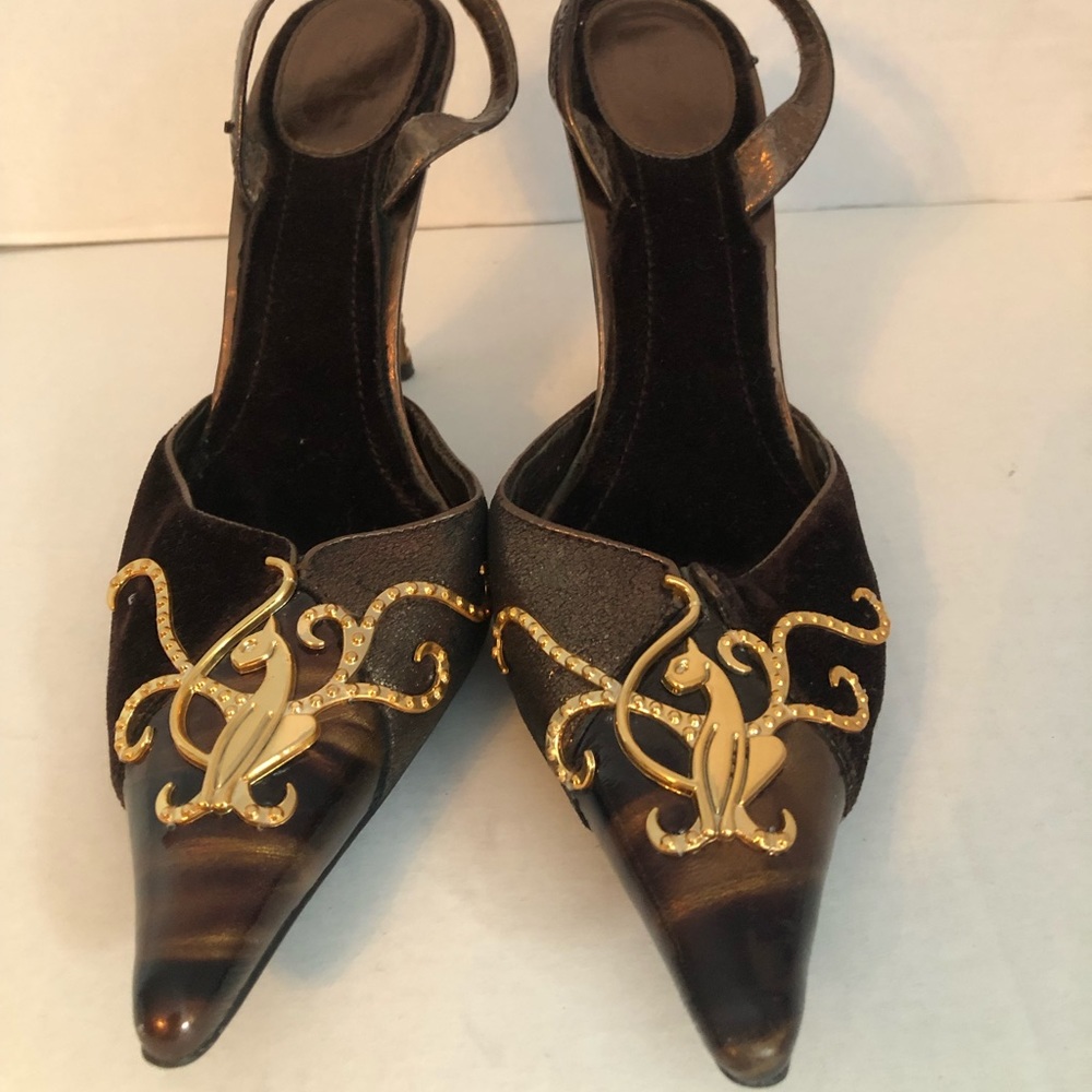 Baby Phat tortoise sling backs
